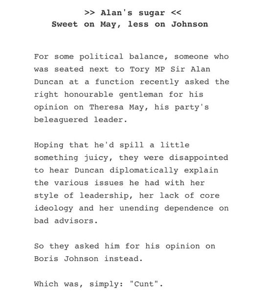 Westminstenders: Sucking up to the 'enemy'