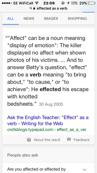 Effect Vs Affect
