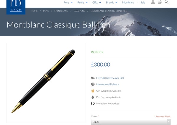 So DH announced he wants a Mont Blanc ballpoint pen for Christmas....