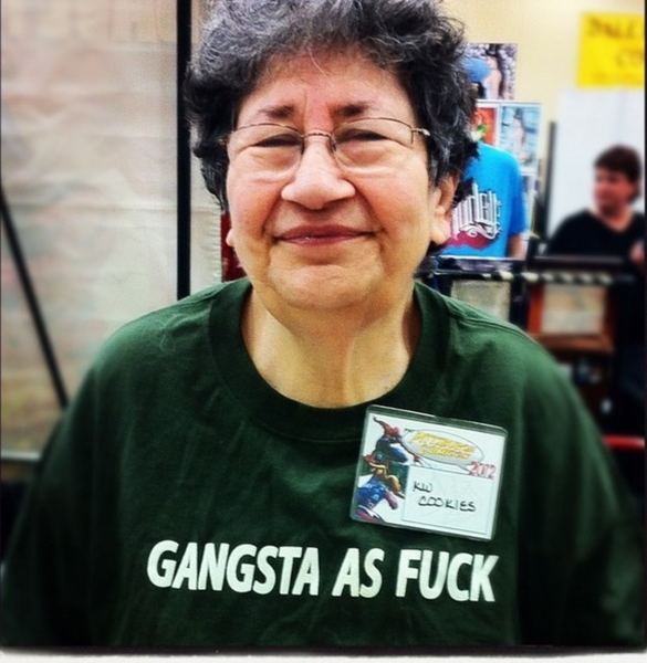 To be annoyed at this old lady