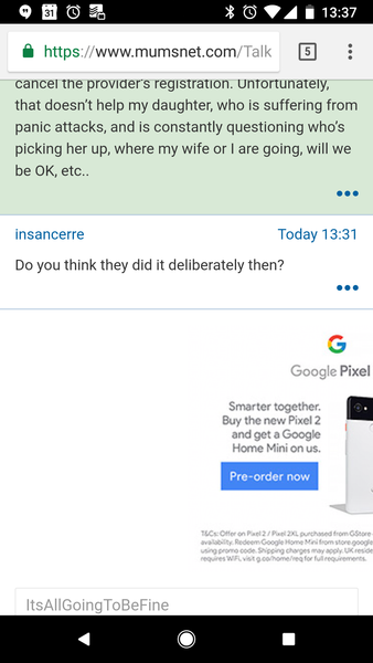 Mobile site not displaying correctly (ads)