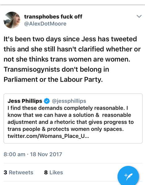 To think no wonder MPs are scared to speak on Gender when this happens?