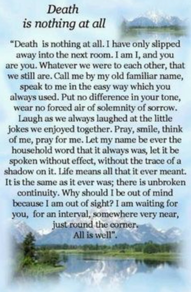 To ask if your scared of death?