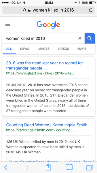 Google “women killed in 2016” - you won’t believe the result