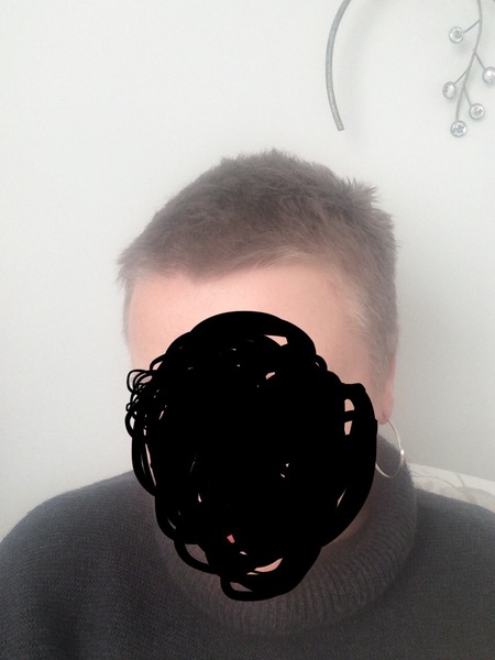 Head shave to go grey