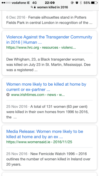 Google “women killed in 2016” - you won’t believe the result