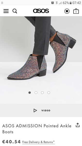 Black glittery/sparkly ankle boots.