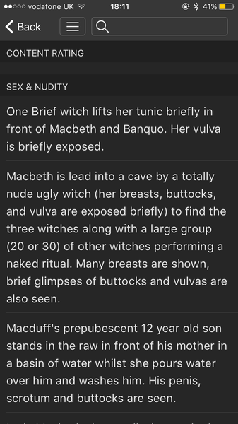 to be slightly horrified a 15 film was shown to 11 year olds?