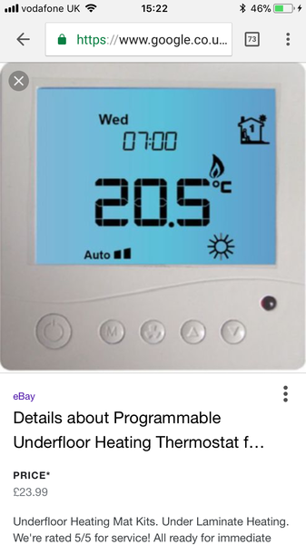 Underfloor heating thermostat with no instructions