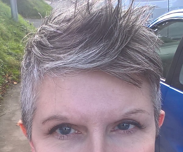 Head shave to go grey