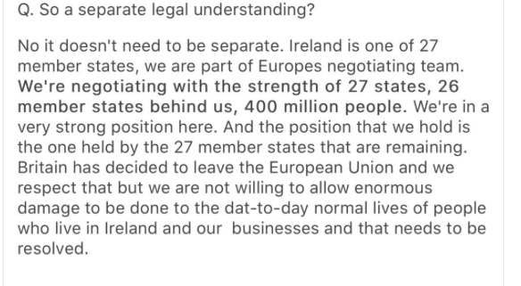 EU ultimatum regarding Northern Ireland border