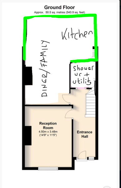 Utility and downstairs shower room possible in terrace house?