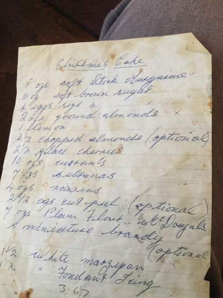 Christmas cake recipe but no baking instructions!