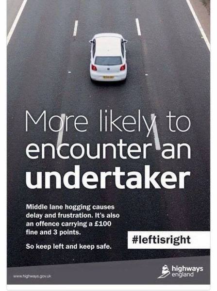 To overtake on motorway left hand lane?