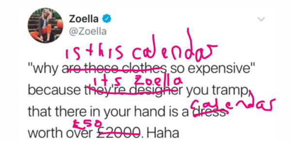 To think zoella is lying