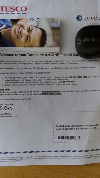 to be annoyed by being paid for work via a pocketmoney card?