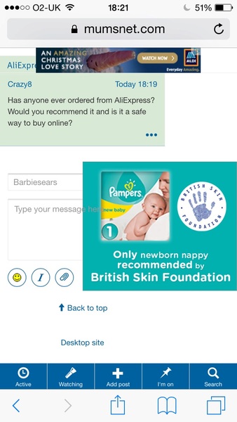 Advert blocking ability to post