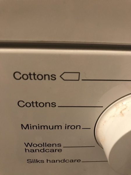 Cotton symbol on washing machine