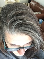 Head shave to go grey