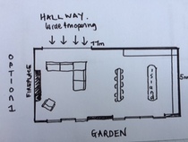 Pictures attached. Where to put fireplace and orientate sofas in large kitchen/dining/living