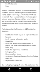 To ask what to put into a foodbank shop?