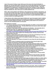 Helen Steel's statement about being assaulted on Saturday