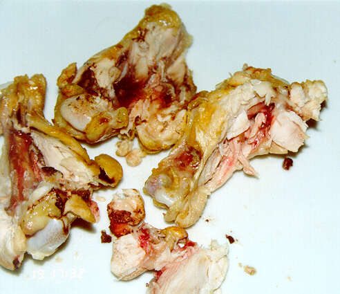 ...to not have eaten this pink chicken