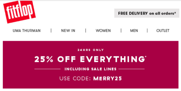 25% off everything @ Fitflop - 24hrs only.