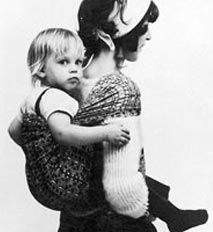 Mothers with enormous toddlers in slings...