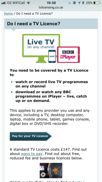 To ignore the TV license people?