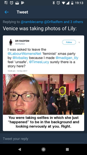 Woman kicked out of Labour's Women's Network party because her views might make a MALE feel unsafe