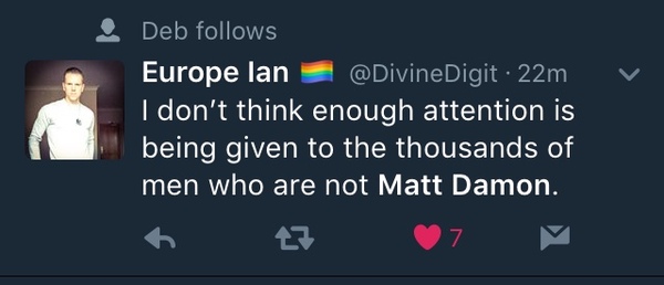 Matt Damon never learns...