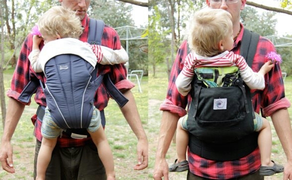Mothers with enormous toddlers in slings...