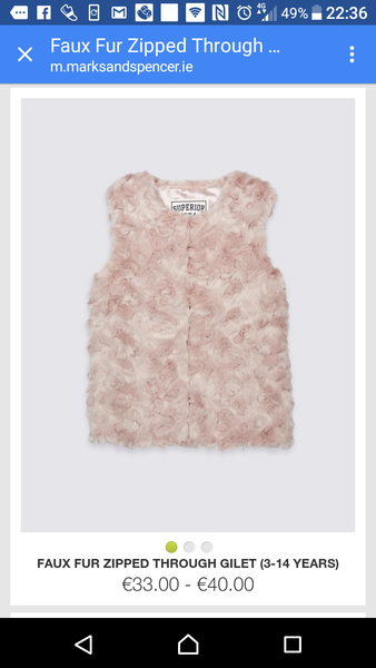 Marks and Spencer girls faux fur gillet question