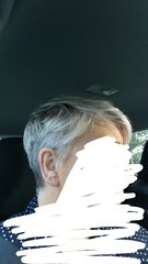 Head shave to go grey