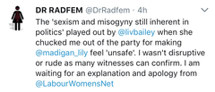 Woman kicked out of Labour's Women's Network party because her views might make a MALE feel unsafe