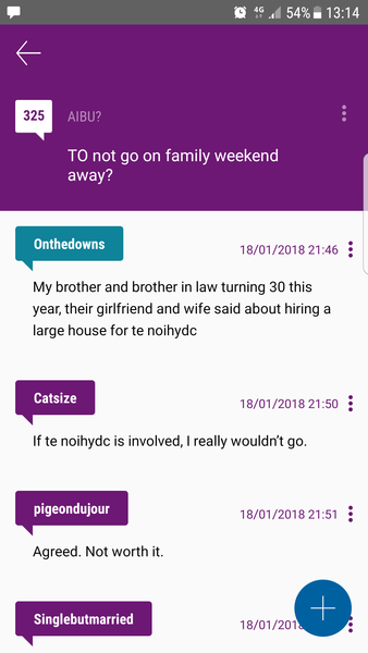TO not go on family weekend away?