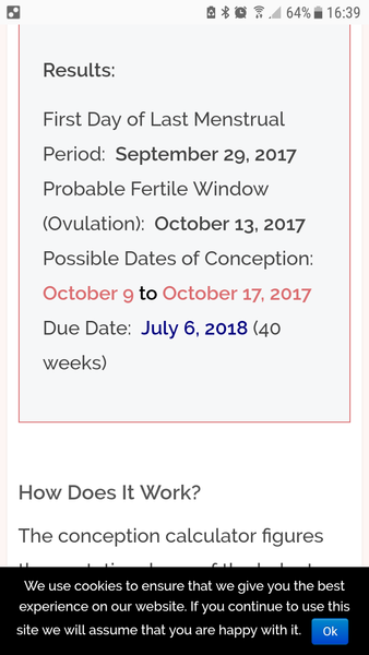 conception date confusion
