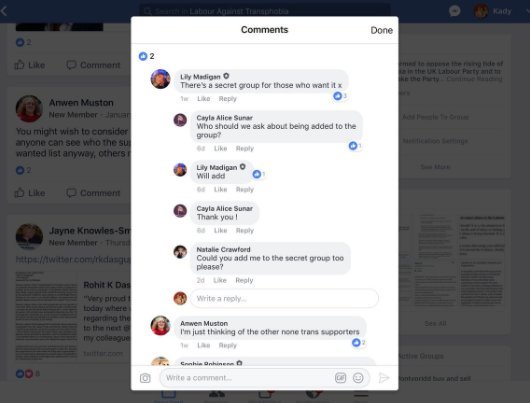 Labour Against Transphobia Facebook group