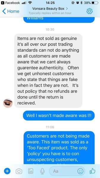 DD bought an eye palette which turned out to be fake...