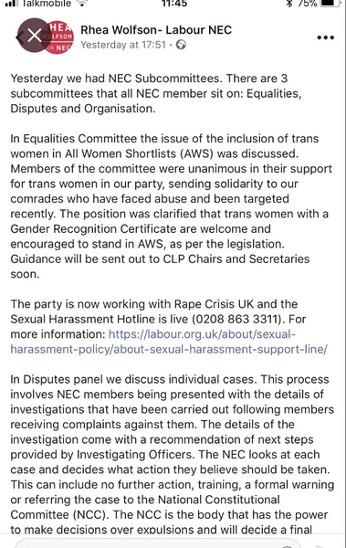 Official Labour statement on AWS