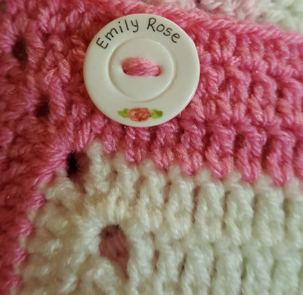 Putting a name on a crocheted blanket
