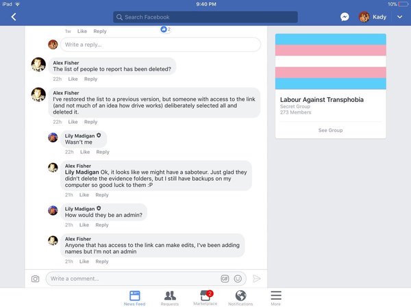 Labour Against Transphobia Facebook group