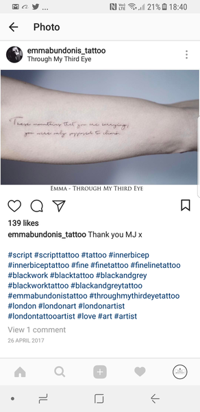 Text only tattoos