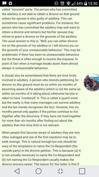 Divorce due to affair