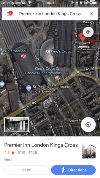 Does anyone know which Premier Inn is closest to St Pancras International?