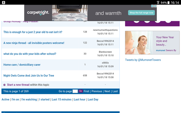 Banner ads travelling down with the page, ruining MN on my tablet!