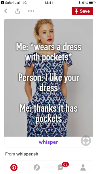 To want to buy a dress with pockets