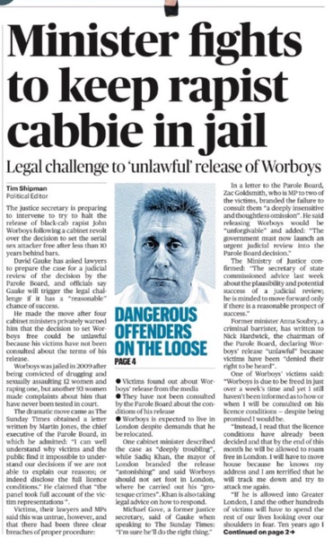 Possible legal challenge against Worboys release