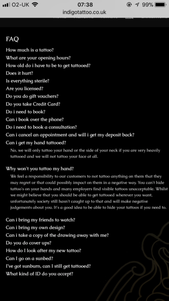 Openly judgmental towards tattoos?